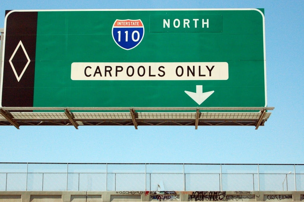 Carpool in highway.  Courtesy