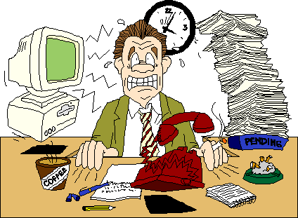 Stress Cartoon Man at Desk via Flickr
