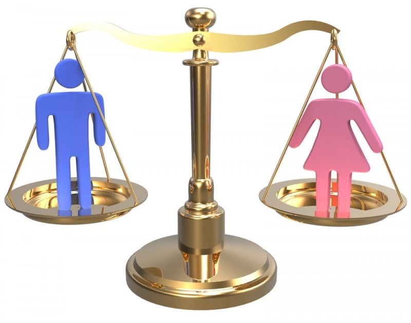 Equality scales weigh gender justice and sex issues via BigStock