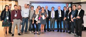 Zuckerman Institute trustees and Israeli university presidents are flanked by Zuckerman Scholars at the first Zuckerman U.S.-Israel Symposium. (Photo: Courtesy)