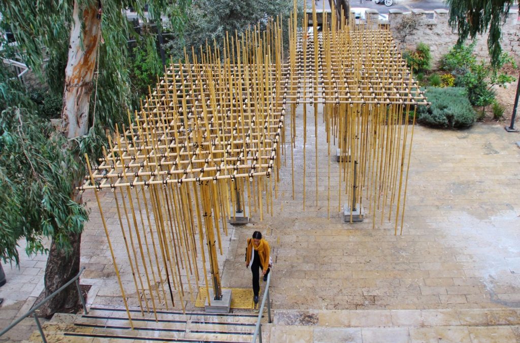 Bamboo Pavilion at the Bezalel Academy of Arts and Design. Photo by Barak Pelman