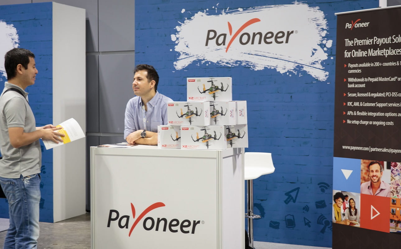 A Payoneer booth at the Tech in Asia conference in Singapore in 2015. Photo via Tech in Asia on Flickr