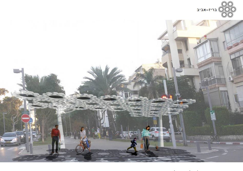The BreezAviv structure has the ability to shoot water out of its vents. Courtesy 