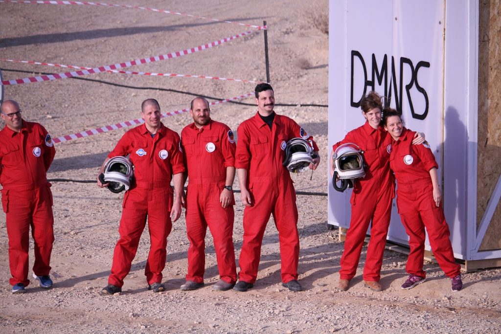 Israeli scientists and researchers emerge from D-Mars. Courtesy