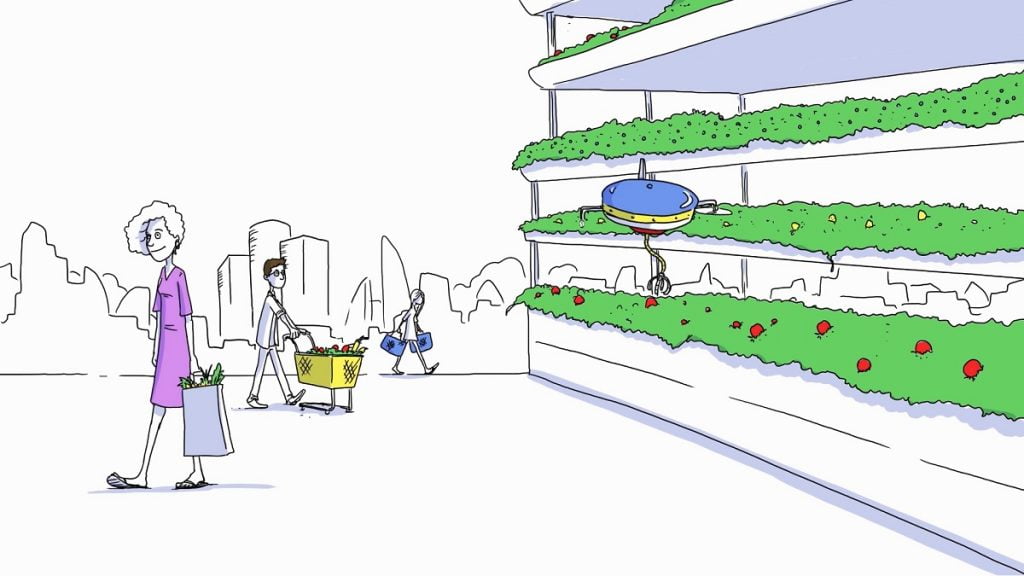 A screenshot from the Israel70+ initiative video on the future of food and agriculture. Courtesy