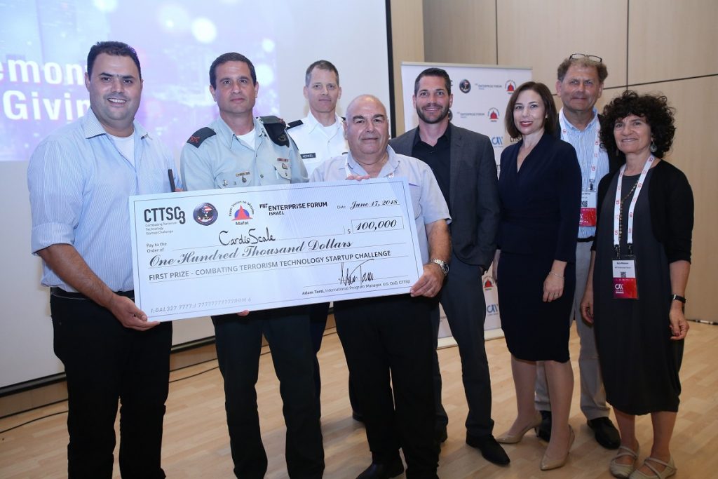 CardioScale wins the top spot at the 2018 Combating Terrorism Technology Startup Challenge in Tel Aviv. Photo by Dror Sithakol