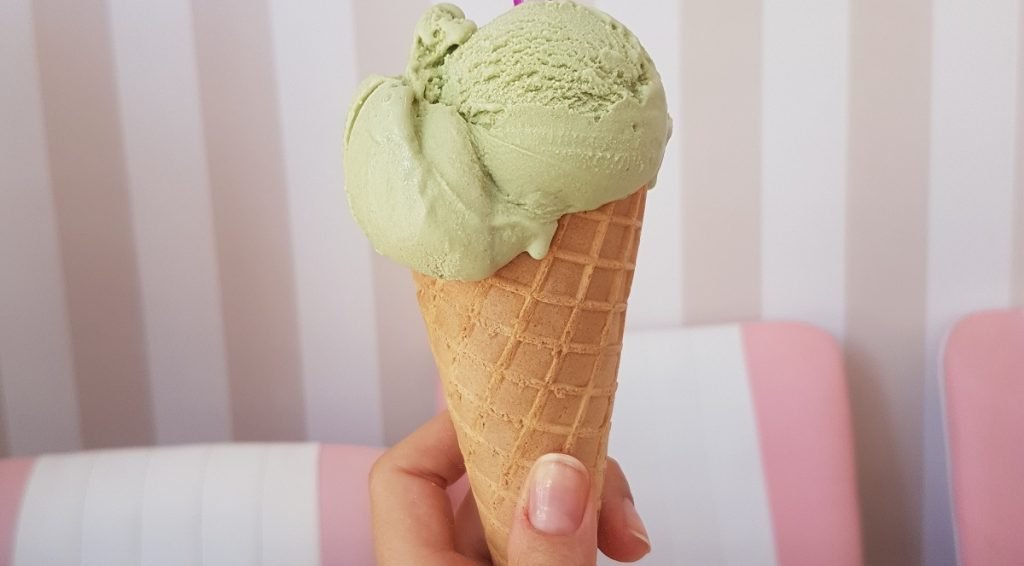 An illustrative photo of green ice cream. Photo by Unsplash