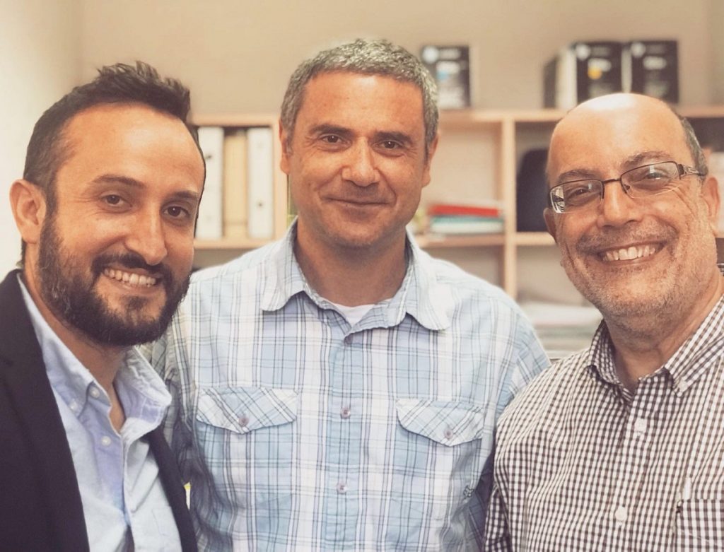 The three researchers behind the nanodrops (from left to right), Dr. David Smadja, Prof. Zeev Zalevsky and Prof. Jean-Paul Moshe Lellouche. Courtesy