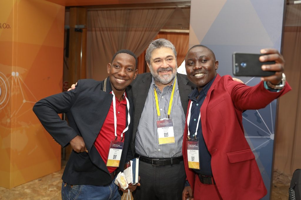 OurCrowd founder Jon Medved, center, with team members. Noam Moskowitz photography