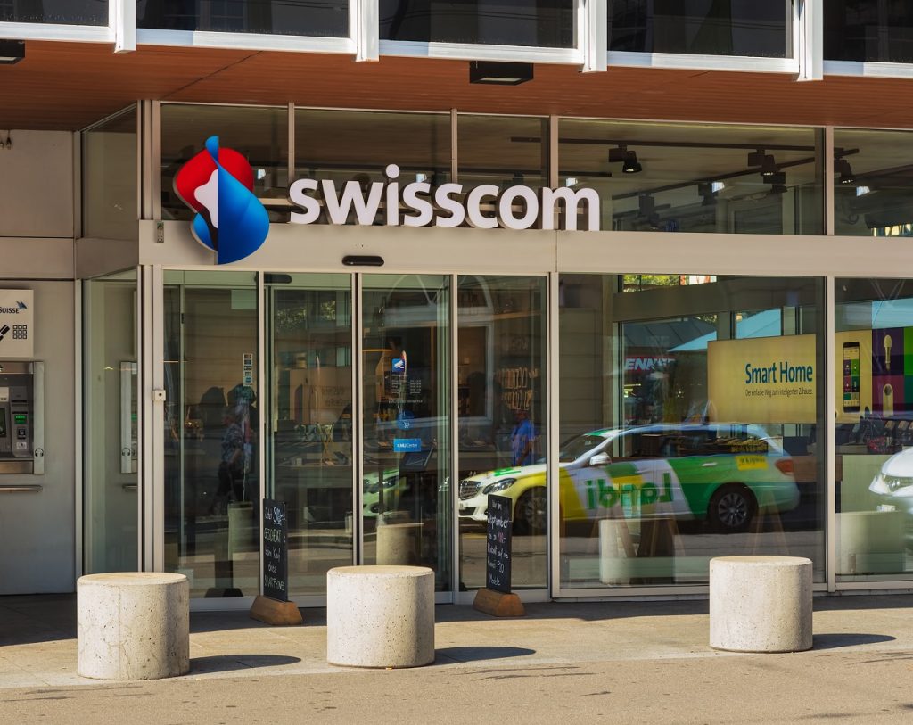 The entrance to a Swisscom store in the town of Winterthur, Switzerland. Deposit Photos