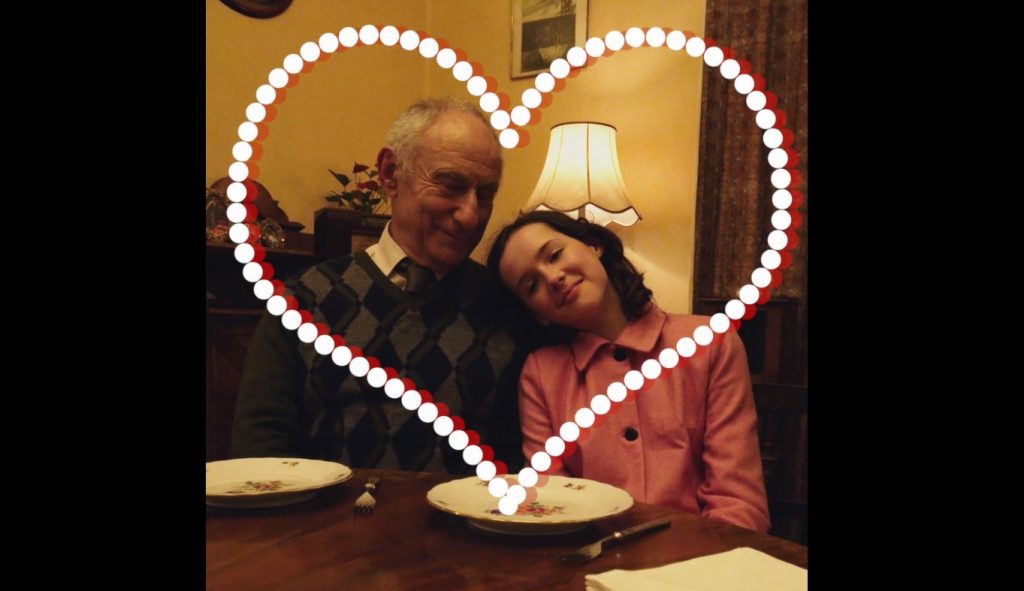 A screenshot from Eva Stories showing the teen with her grandfather.