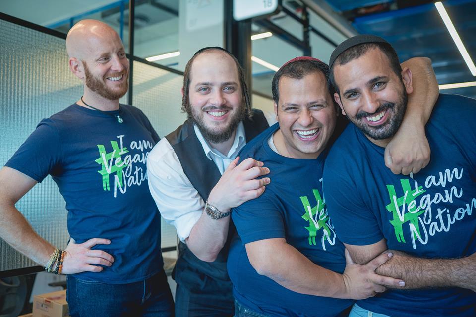 The Vegan Nation co-founders from left to right: Isaac Thomas, Shneor Shapira, Yossi Rayby, and Nati Giat. Courtesy