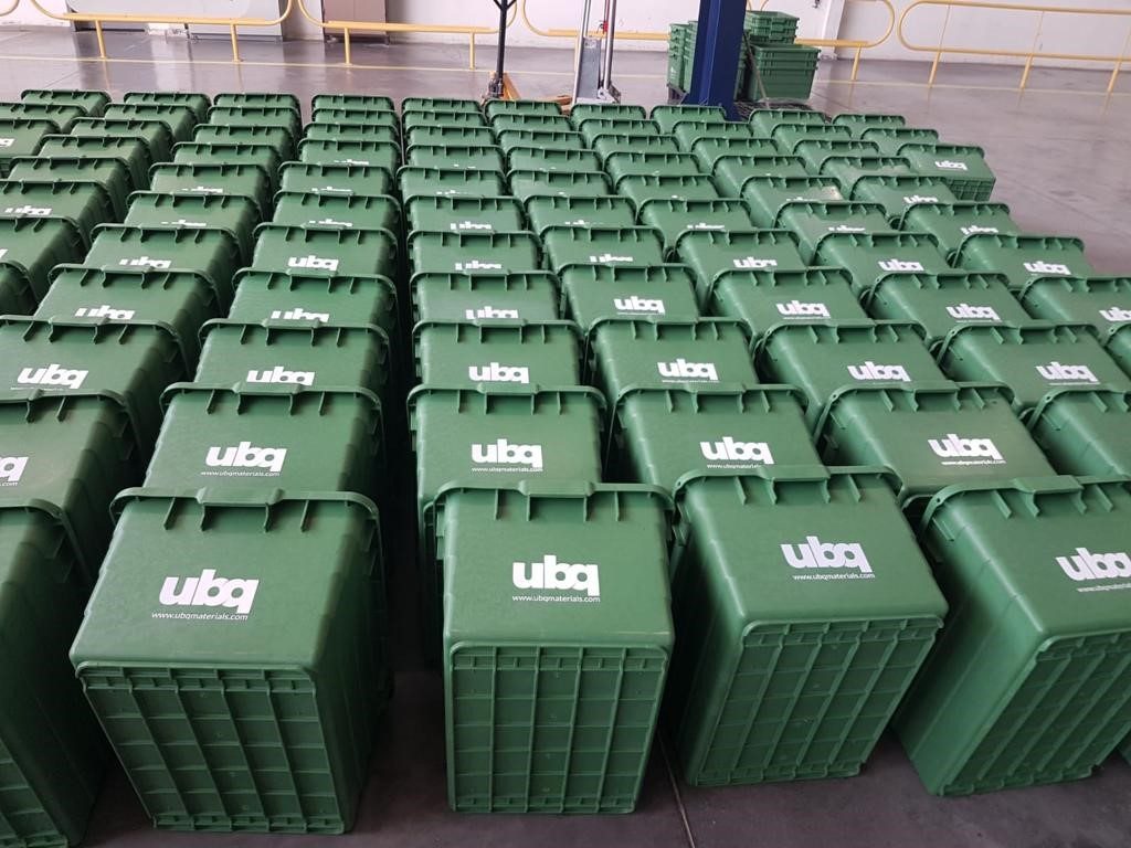 A cluster of bins from UBQ Materials. Courtesy