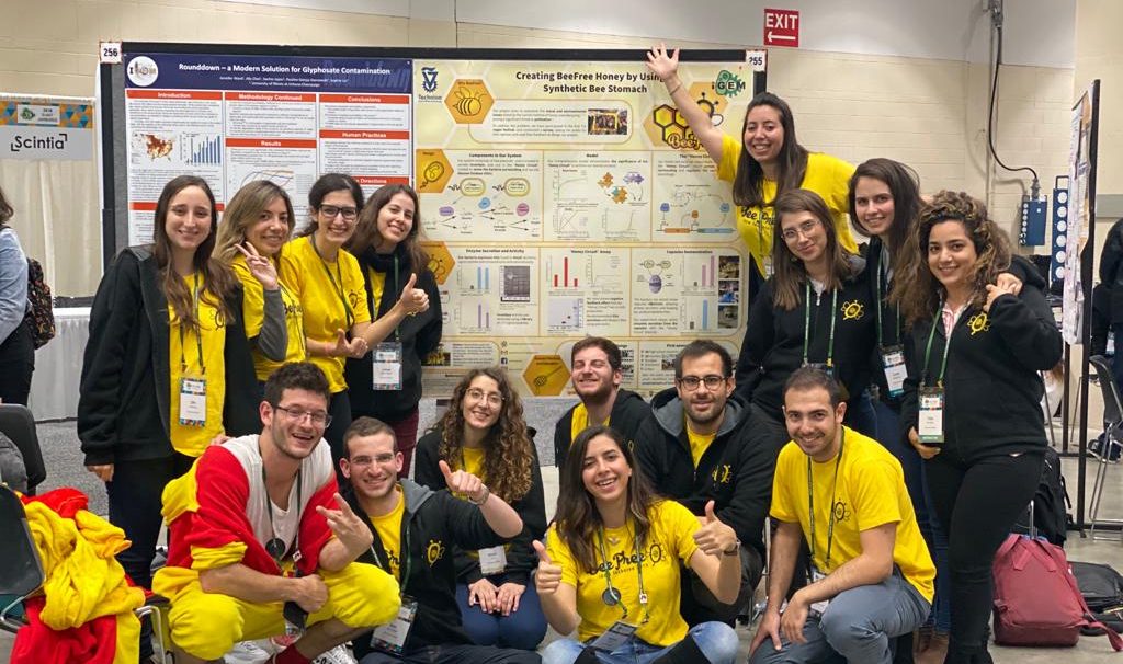 The Technion team at the iGEM competition in Boston earlier this month. Courtesy of the Technion's spokesperson's office.