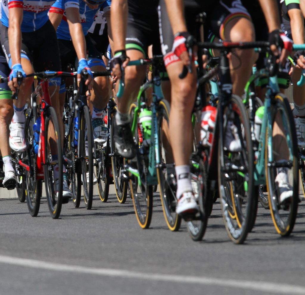 A group of cyclists. Illustrative. Deposit Photos