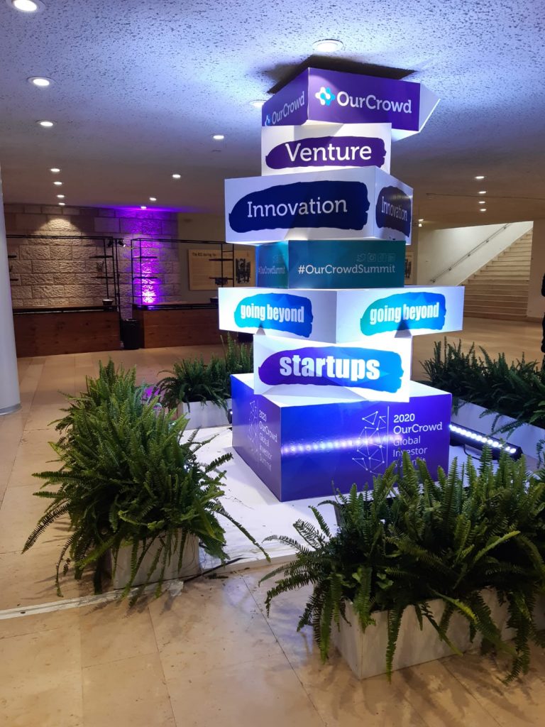 The entrance to the OurCrowd Global Investor Summit in Jerusalem February 13, 2020. Courtesy