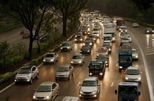 Cars on road