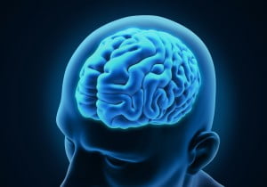 A rendering of the brain of a Parkinson's patient via Bigstock