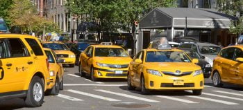 Taxi cabs on the streets of New York City. Courtesy
