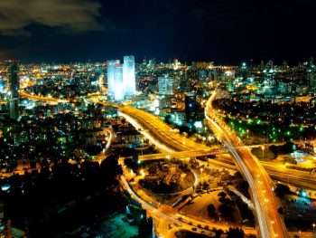 Tel Aviv: Skyline (night) via US Embassy Tel Aviv/Flickr