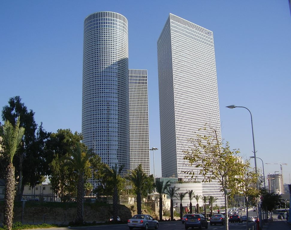 Azrieli Towers in Tel Aviv via Pikiwki