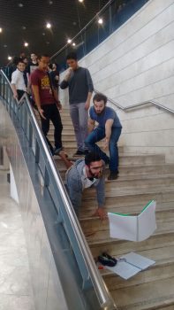 Stairs, of the Technion, mannequin challenge. Courtesy
