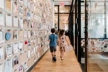 Students of the school pilot program at WeWork headquarters in New York City. Photographer: Katelyn Perry/WeWork
