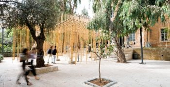 Bamboo Pavilion at the Bezalel Academy of Arts and Design. Photo by Yifat Zailer