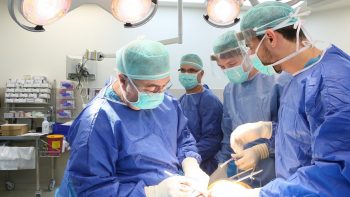 Dr. Daniel Levine in surgery at Rambam Medical Center. Photo by Piotr Felter
