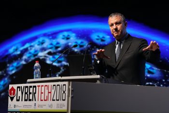 JVP founder and chairman Erel Margalit at CyberTech 2018, January 31. Photo by Gilad Cavalerchic