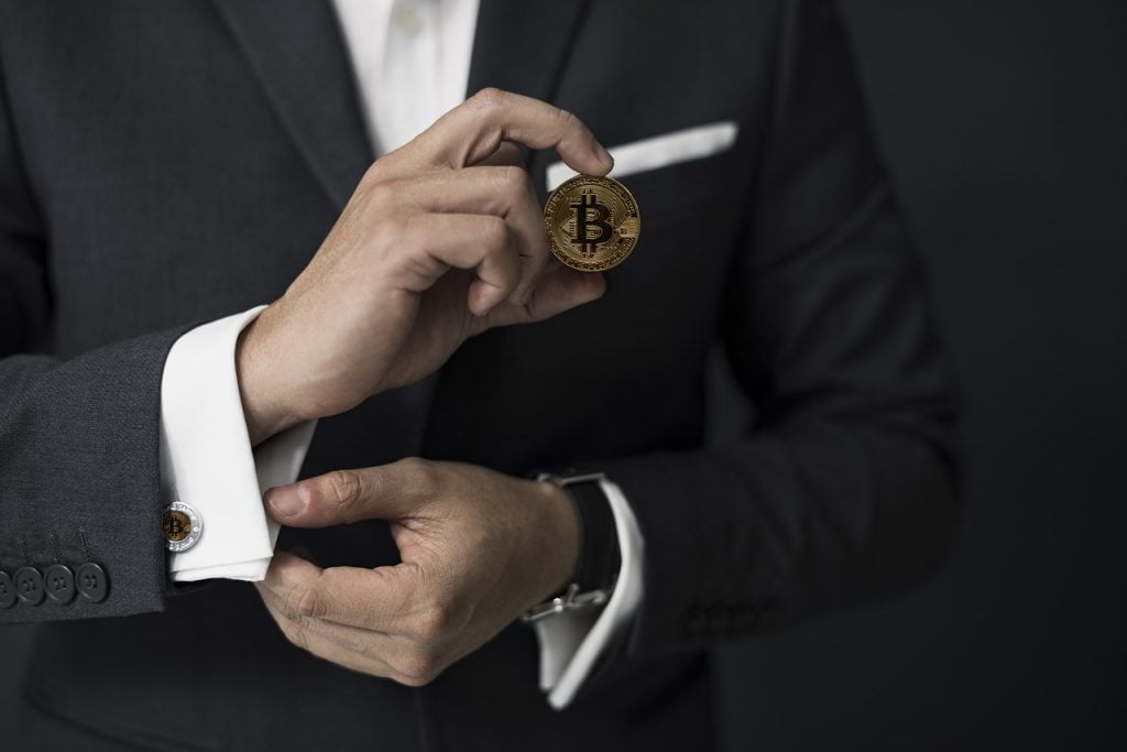 A person holding a Bitcoin. Pixabay