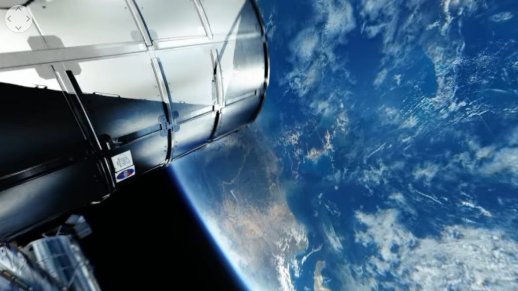 A shot in space from the ISS with the Vuze camera. Screenshot
