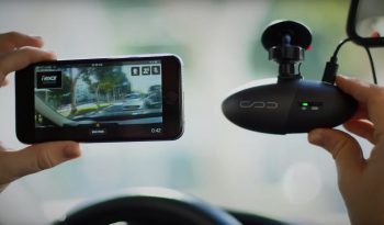 The Nexar app and dashcam. Screenshot from a Nexar video on YouTube.