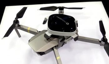 Screenshot of a DJ Phantom 4 drone with the ParaZero parachute system.