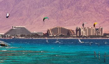 A view of the Israeli city of Eilat located on Red Sea. Deposit Photos