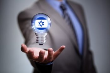 tech Israeli flag light bulb