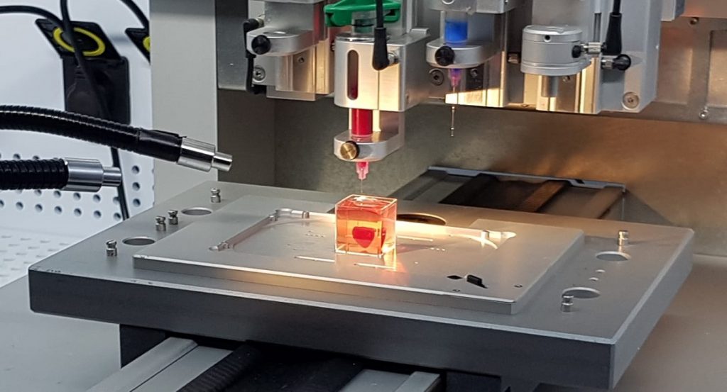 A tiny heart is made in a 3D printer in a process developed by Tel Aviv University scientists. Photo by NoCamels staff