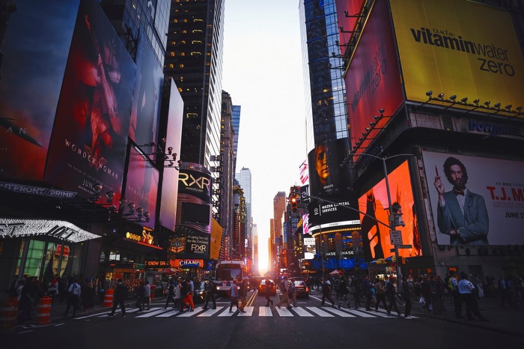 Times Square. Photo via Unsplash
