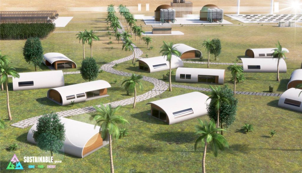A sustainable village, as imagined by The Sustainable Group.