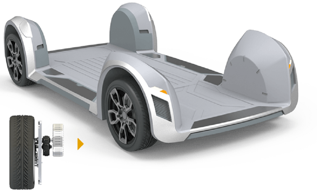 REE's flat, modular chassis design. Courtesy