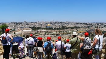 Tourists in Jerusalem. Photo by Anjali Berdia
