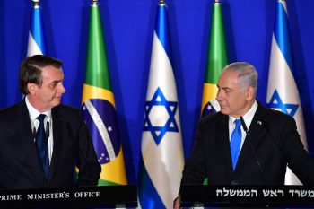 Brazilian President Jair Bolsonaro, left, and Prime Minister Benjamin Netanyahu, right, in Jerusalem, March 31, 2019. Photo by Kobi Gideon/GPO