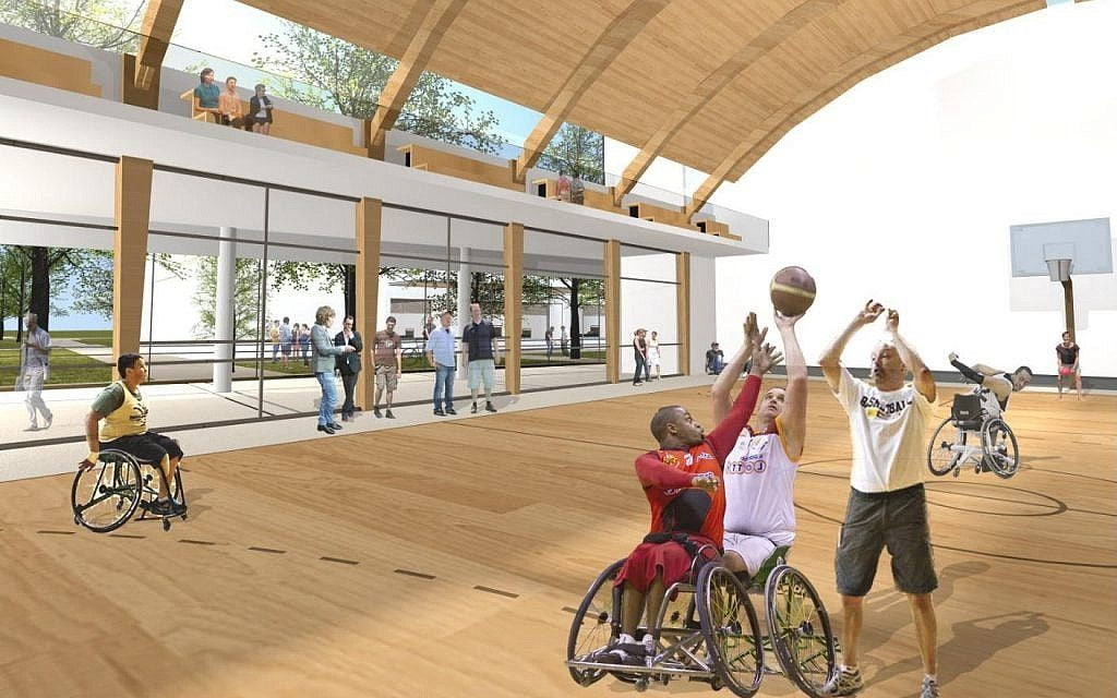 An illustration of the sports center that will be part of Israel's new rehab hospital in the ALEH Negev-Nahalat Eran 2007 village (ALEH)