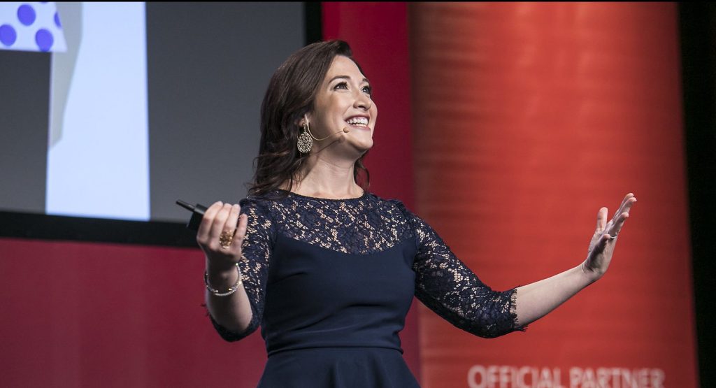 Randi Zuckerberg at a speaking event in Australia in 2017. Photo: CEBIT AUSTRALIA