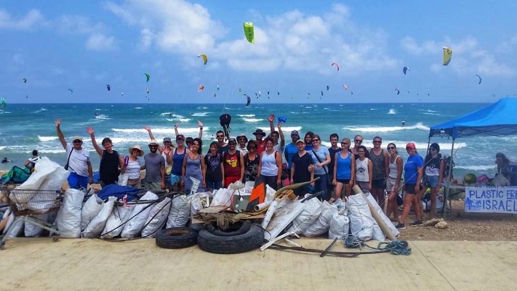 Plastic Free Israel beach cleanup. Courtesy