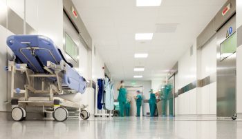 A hospital corridor. Illustrative. Deposit Photos