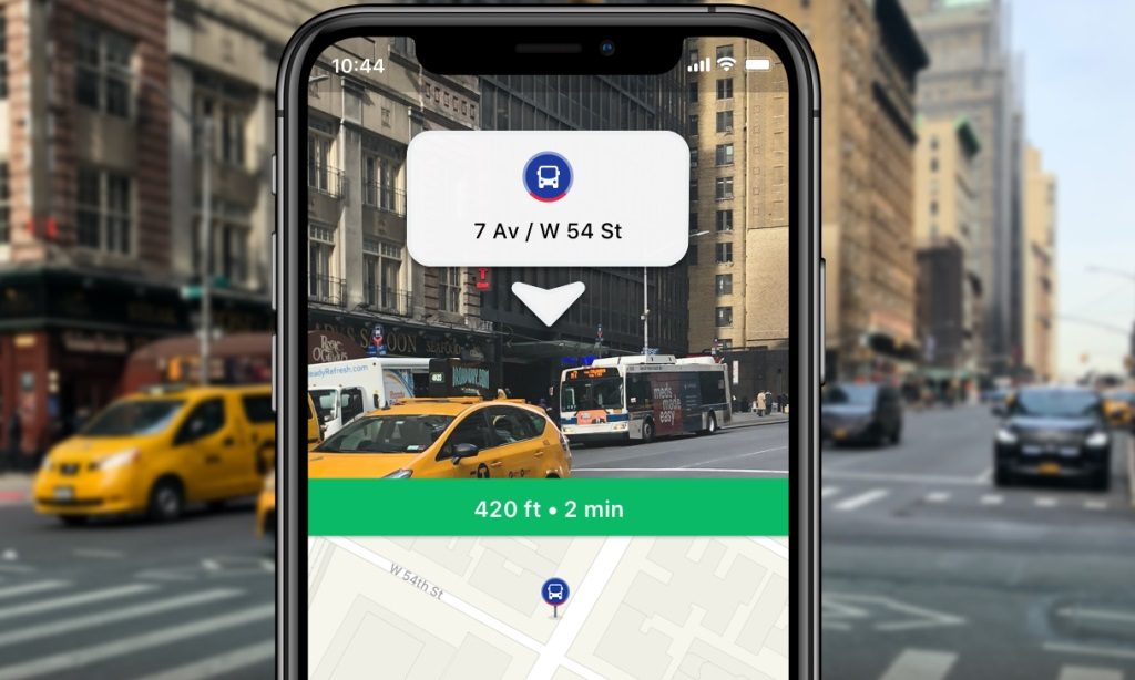 Moovit's AR feature in New York City. Photo: Moovit