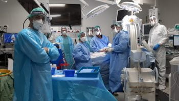 An ECMO (extracorporeal membrane oxygenation) unit at Sheba Medical Center's new Corona Critical Care Unit (CCCU). An ECMO machine pumps and oxygenates a patient's blood outside the body, allowing the heart and lungs to rest. Photo: Courtesy, Sheba Medical Center