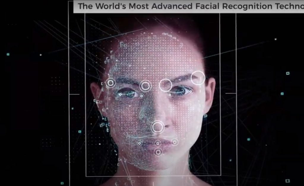 Corsight AI's system can perform facial recognition even when faces are concealed by masks and other protective gear. Screenshot