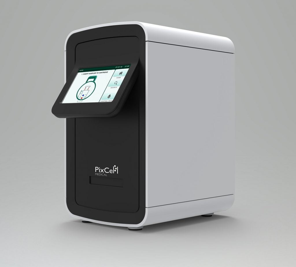 PixCell Medical's HemoScreen CBC analyzer is a smart blood testing device. Courtesy